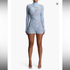 BURNOUT PRINT TURTLENECK ROMPER